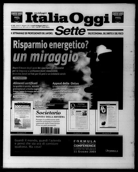 Italia oggi : quotidiano di economia finanza e politica